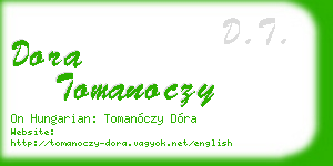 dora tomanoczy business card