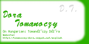 dora tomanoczy business card